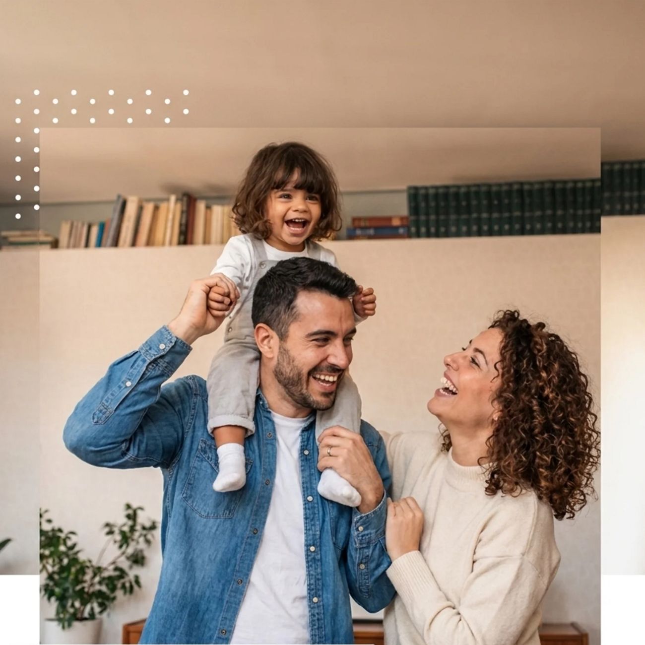 Familie thuis onder een veilig dak